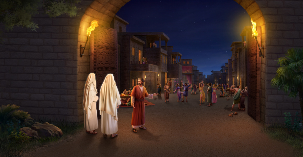 Lot, Gottes Boten, Bibelbild